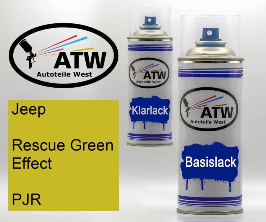 Jeep, Rescue Green Effect, PJR: 400ml Sprühdose + 400ml Klarlack - Set, von ATW Autoteile West.
